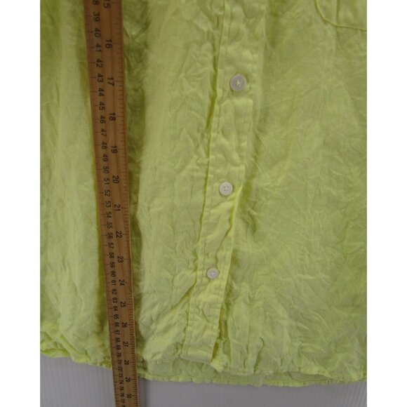 Faherty Top Medium Linen Shirt Button Down Oversized Fit Pocket - Picture 4 of 10